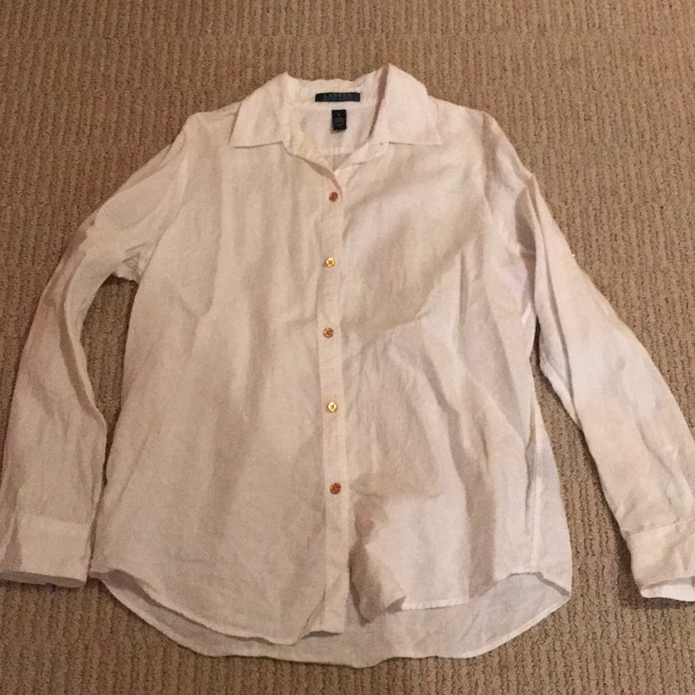 Ralph Lauren white button up women’s medium